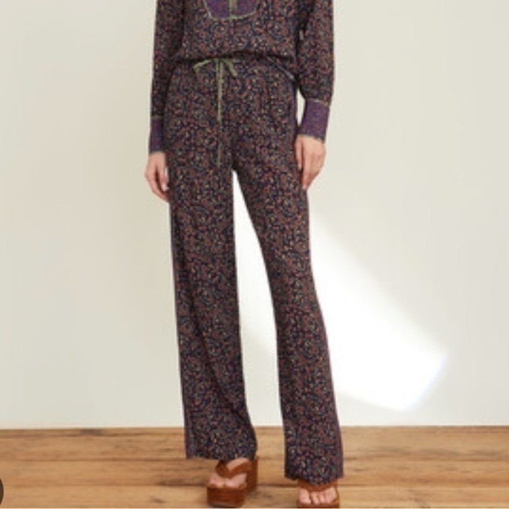 UEC Veronica Beard purple floral Luciana pants